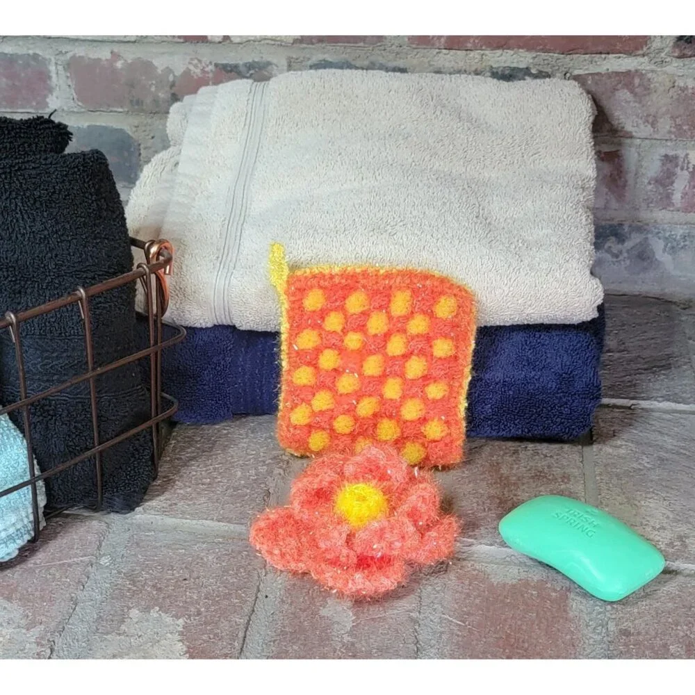 Orange and Yellow Scrubby set, set of 2